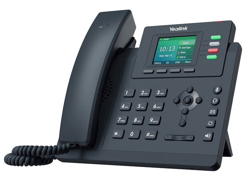 Telefon stacjonarny Yealink SIP-T33G Czarny od frontu w lewo