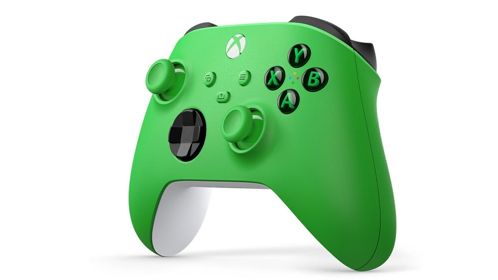 Kontroler Microsoft Xbox Series Wireless zielony widok pod skosem w prawo