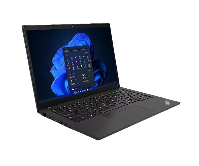 Laptop Lenovo ThinkPad T14 Gen 4 grafika przedstawia laptop pod skosem
