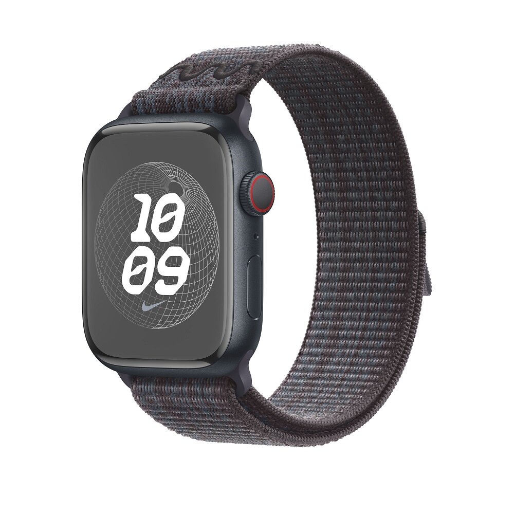 Opaska sportowa Apple Nike MUJV3ZM/A grafika przedstawia smartwatch z opaską pod skosem