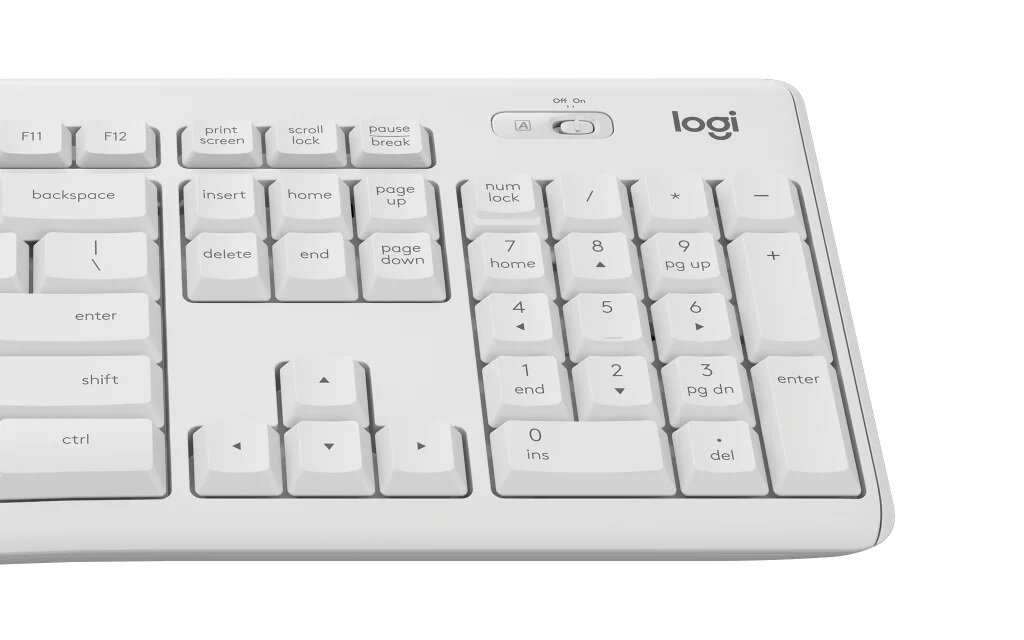 Zestaw bezprzewodowy klawiatura + mysz Logitech MK295 Silent Wireless Combo UWLOKMBBS1C0 widok na klawiaturę numeryczną
