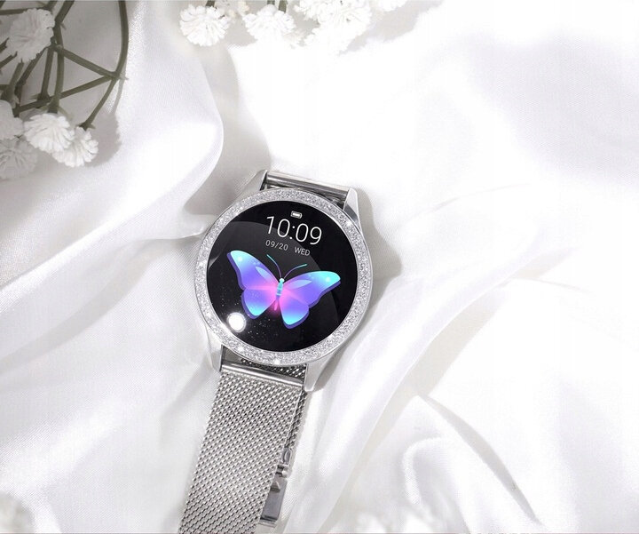 Smartwatch Oromed ORO-SMART CRYSTAL SILVER z motylkiem na tarczy