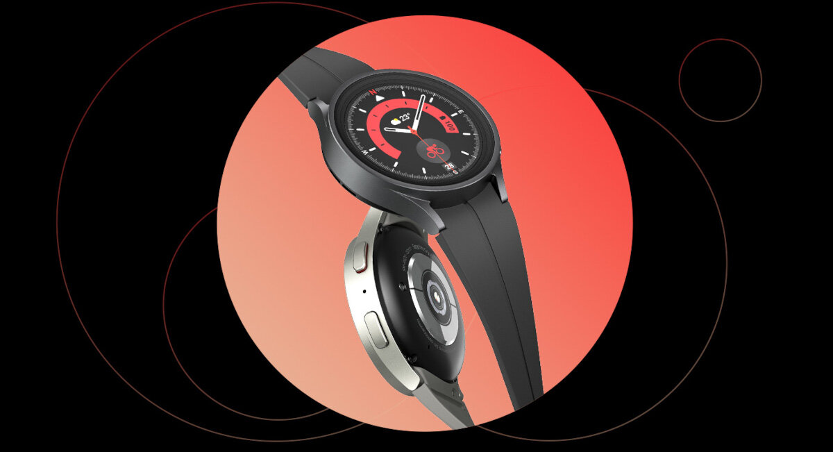 Smartwatch Samsung Galaxy Watch5 PRO 45mm szary przód i tył