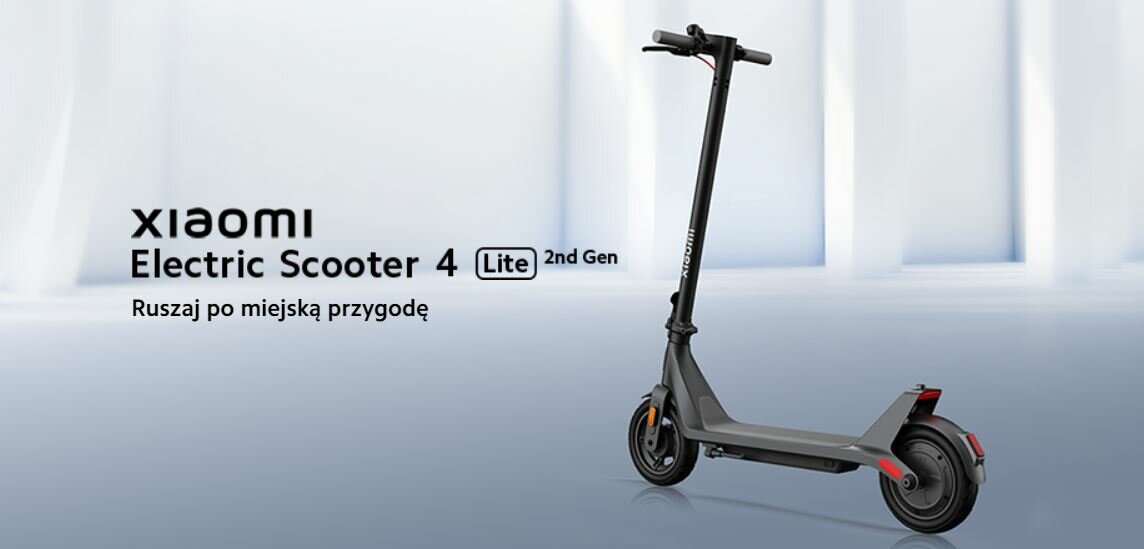 Hulajnoga elektryczna Xiaomi Electric Scooter 4 Lite 2nd Gen czarna widok pod skosem