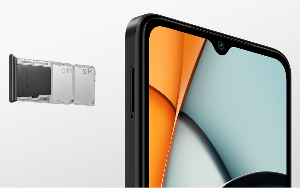 Smartfon Xiaomi Redmi A3 3/64GB zielony widok na tackę do kart