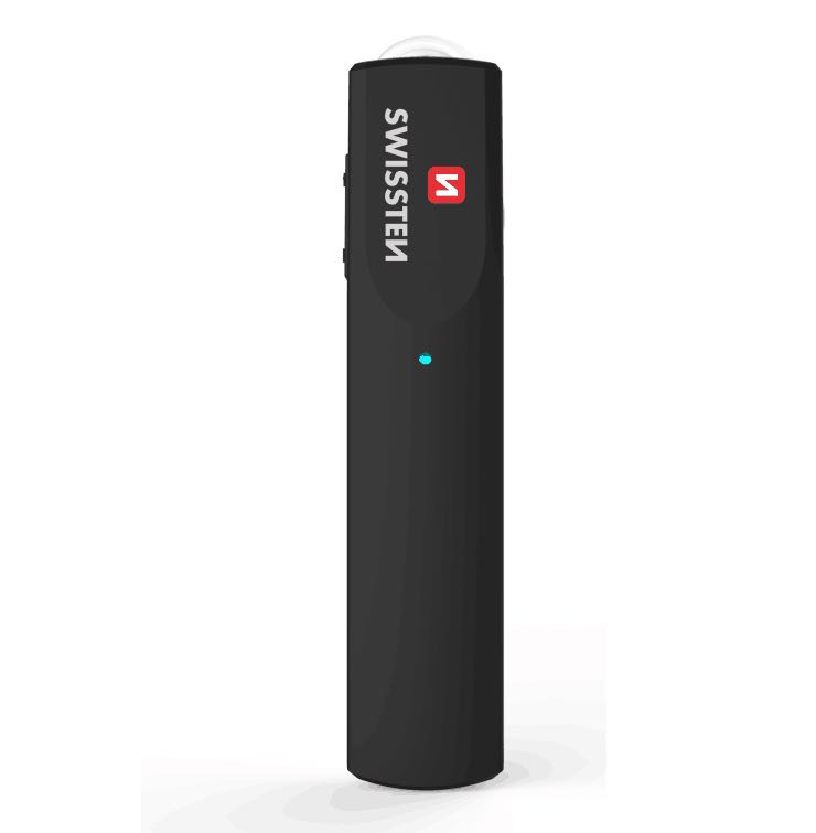 Zestaw słuchawkowy Swissten UL-9 czarny widok od frontu