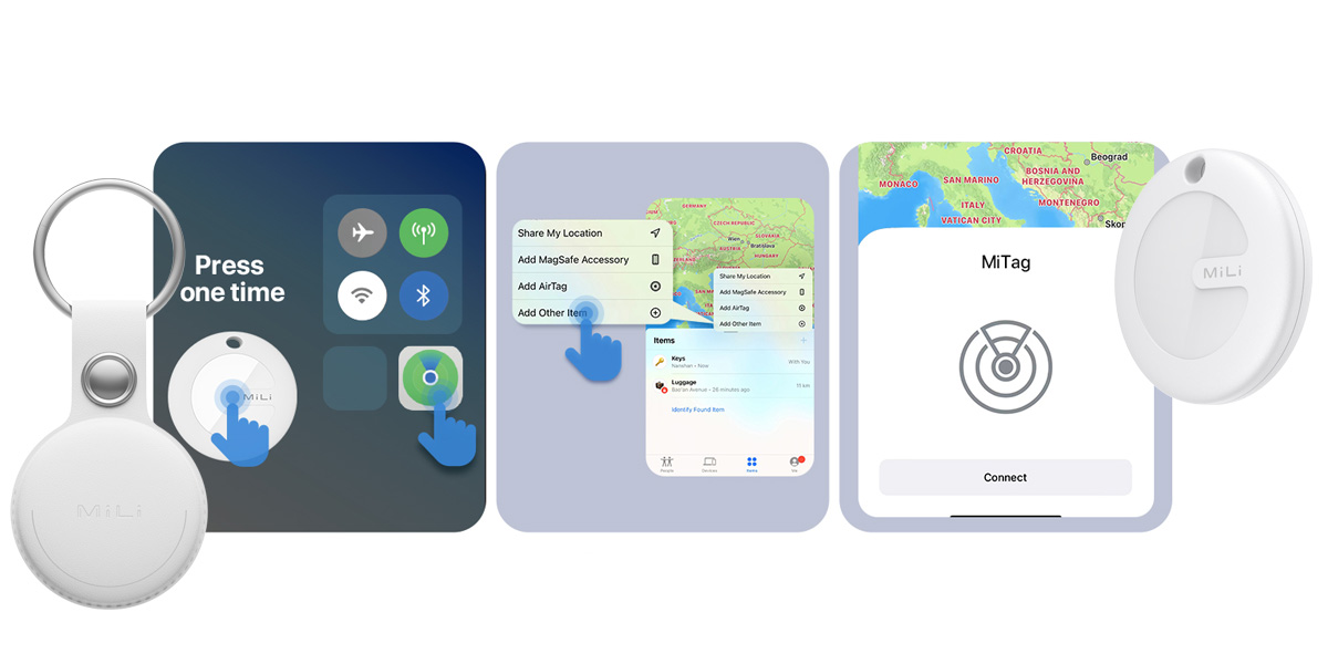Lokalizator Mili MiTag Apple biały