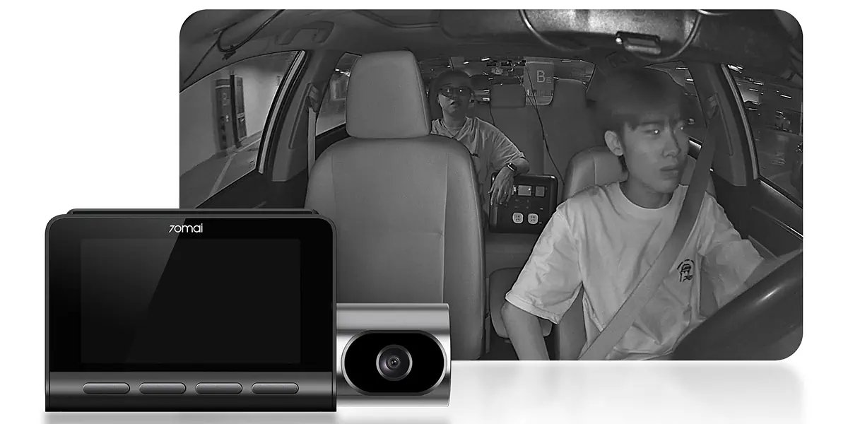 Wideorejestrator 70mai T800 4K + kamera tylna RC24 HDR + karta microSD 256GB tryb nocny