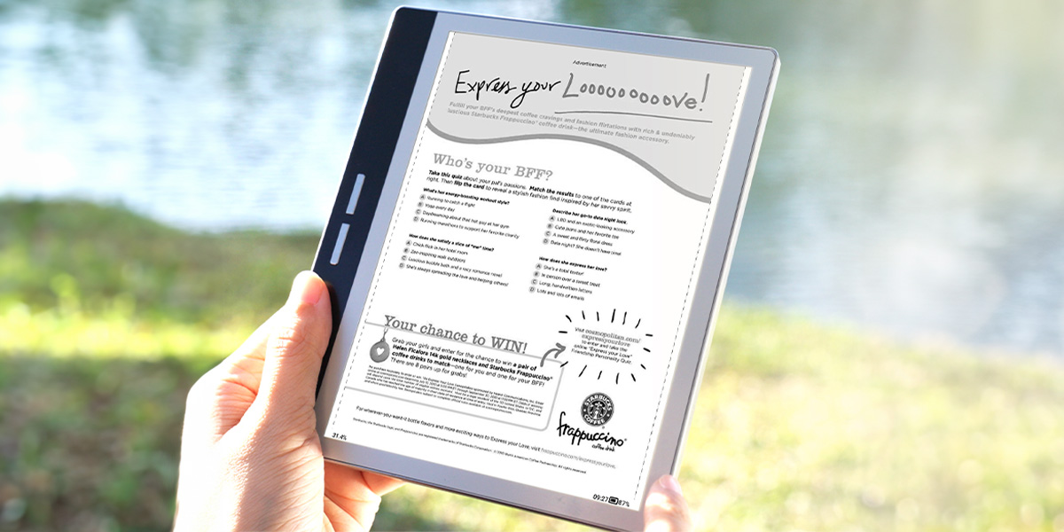 Czytnik e-booków Bigme B751 7' czarny pod skosem