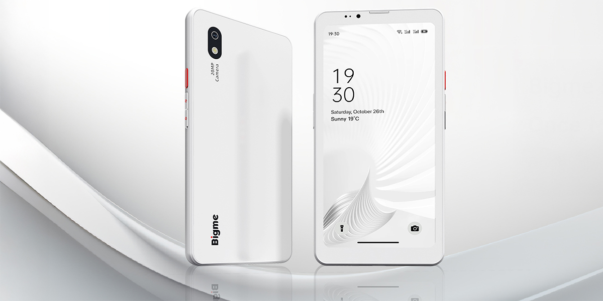 Czytnik e-booków Bigme Hibreak Pro 2w1 8GB/256GB przód i tył czytnika pod skosem