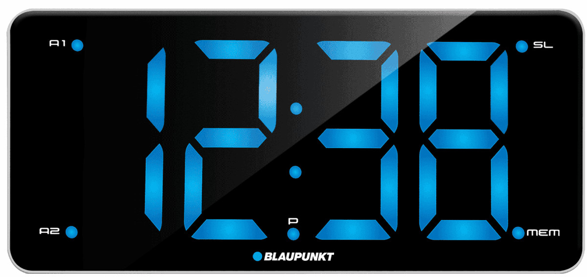 Radiobudzik Blaupunkt CR15WH czarny widok od frontu