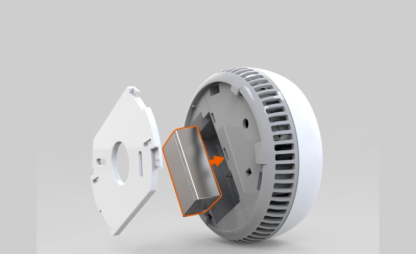 Czujnik dymu FireAngel SB5-INT biały przedstawiona budowa czujnika