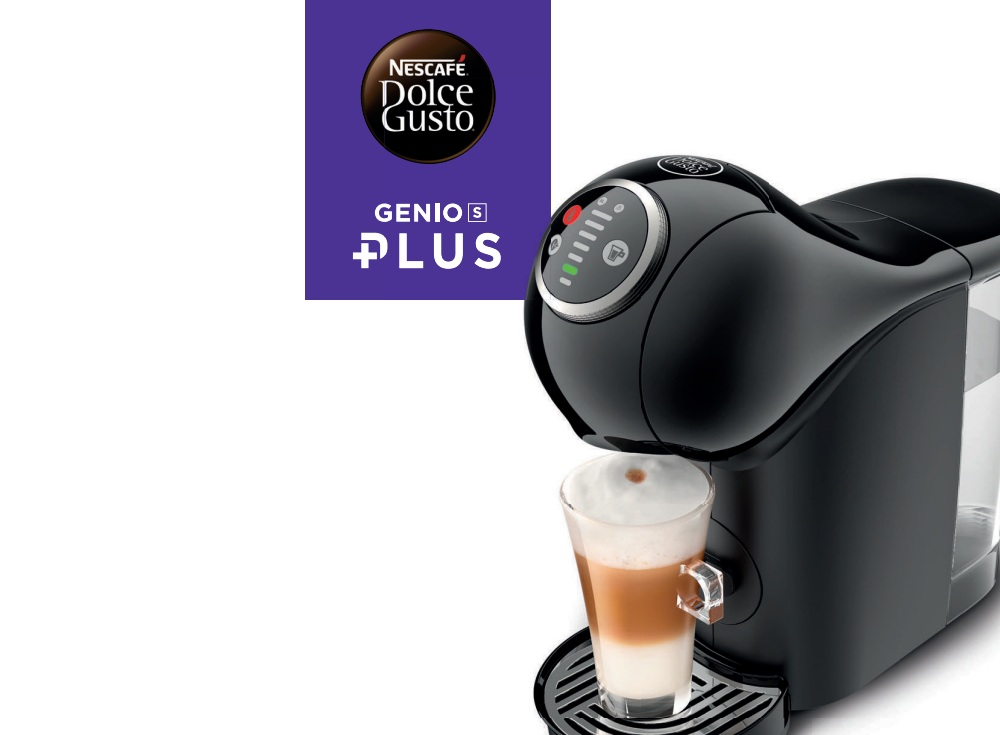 Ekspres ciśnieniowy Krups NESCAFE Dolce Gusto Genio S Plus grafika przedstawia ekspres pod skosem