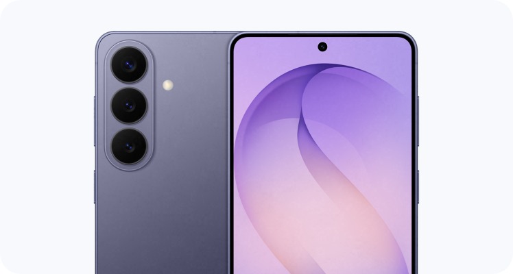 Smartfon Samsung Galaxy S26 512GB czarny widok na przód i tył smartfona