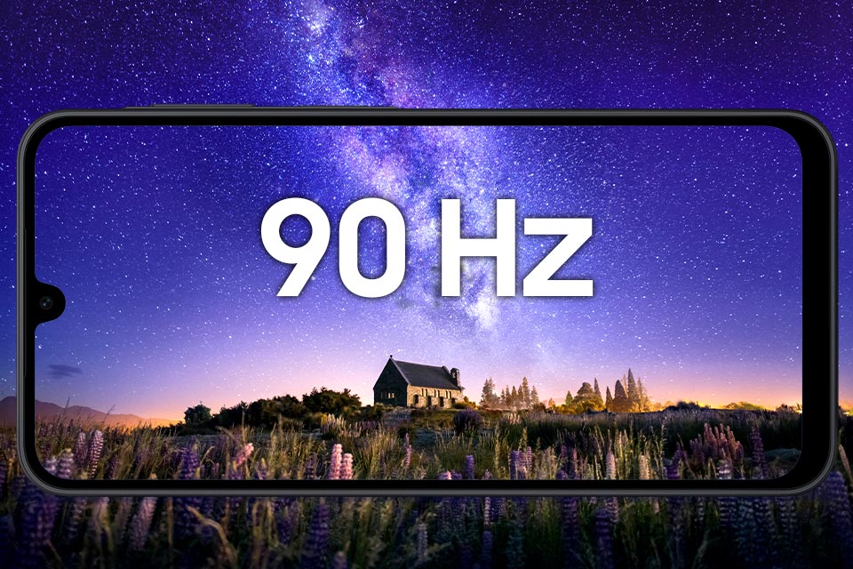 Smartfon Samsung Galaxy A17 LTE 4GB/128GB czarny od frontu z odświeżaniem 90 Hz