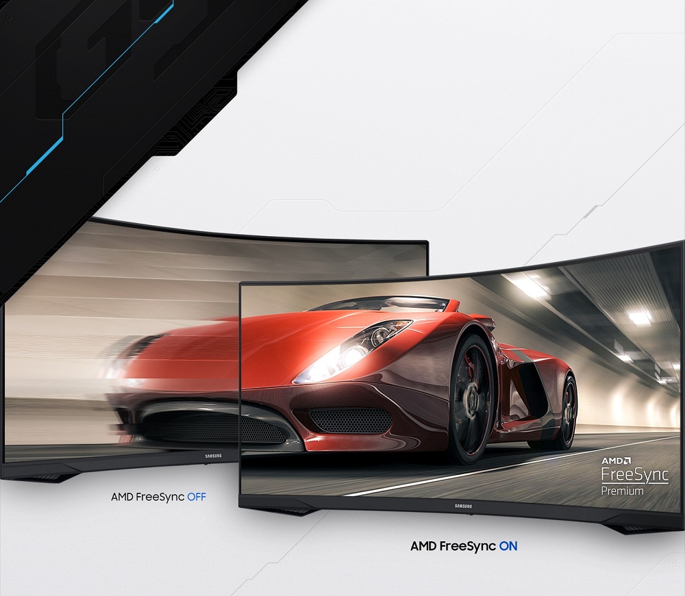 Monitor Samsung Odyssey G5 34 165Hz wyłączone i włączone AMD FreeSync