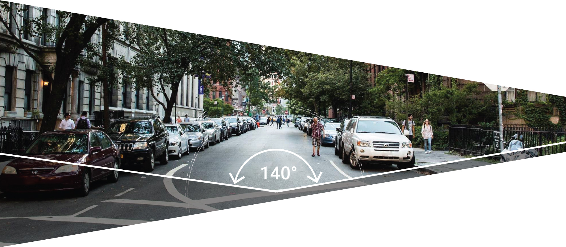 Wideorejestrator NAVITEL R250 DUAL droga i kąt widzenia