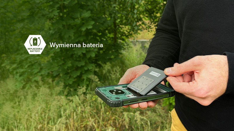 Smartfon Hammer Ranger 6/128 GB czarny wymiana baterii