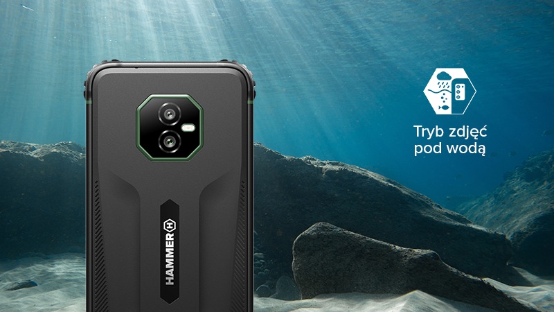 Smartfon Hammer Ranger 6/128 GB czarny tryb zdjęć pod wodą