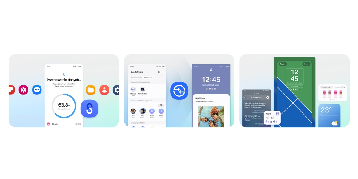 Smartfon Samsung Galaxy A16 LTE grafika przedstawia ułatwienia systemowe