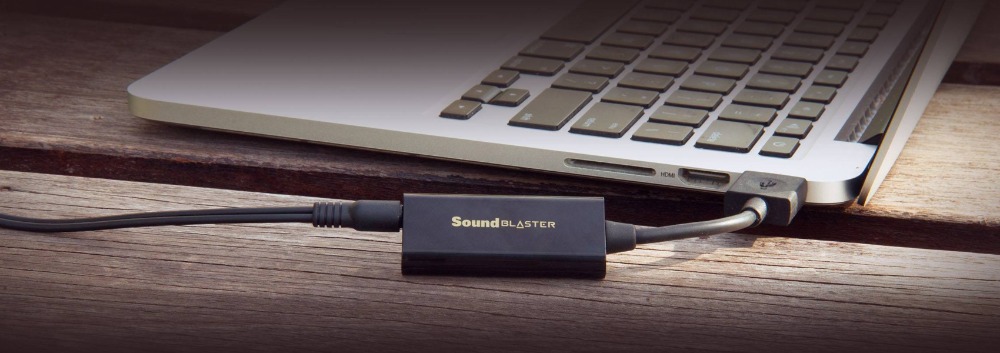 Karta dźwiękowa Creative Sound Blaster Play! 3 USB zewnętrzna  podłączona do laptopa