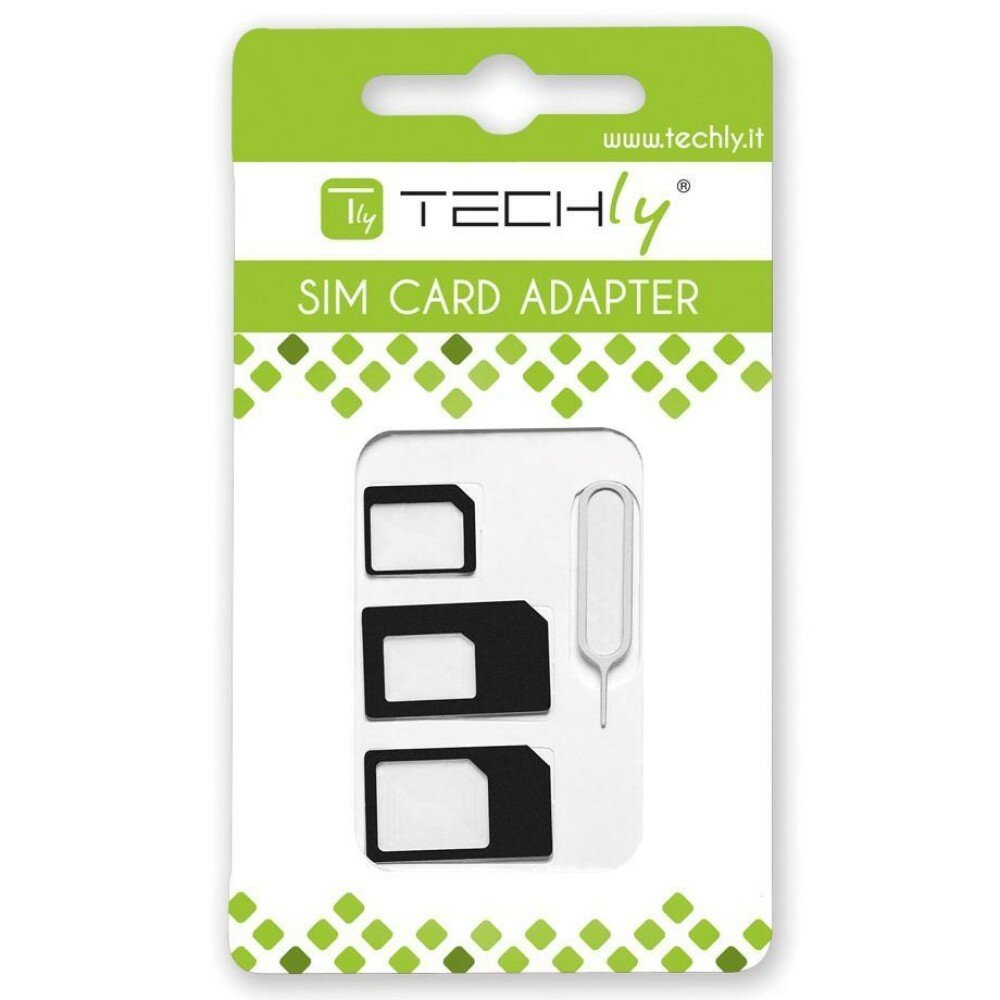 Adapter karty SIM Techly 301535 w opakowaniu widoczny z góry