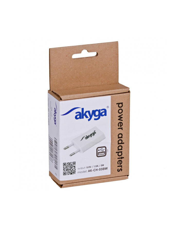 Akyga AK-CH-03 USB-A 5V opakowanie widoczne pod skosem