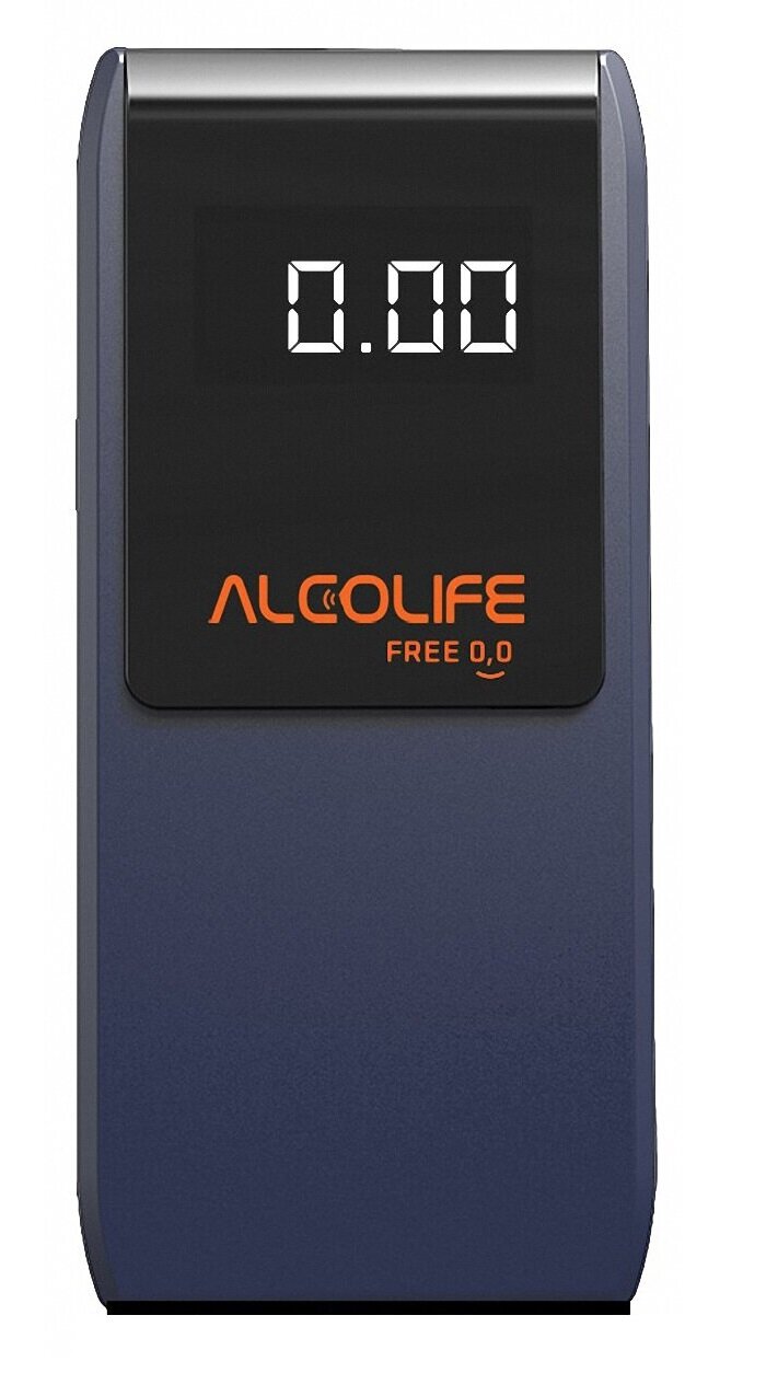 Alkomat Alcolife Free elektrochemiczny widok alkomatu od przodu