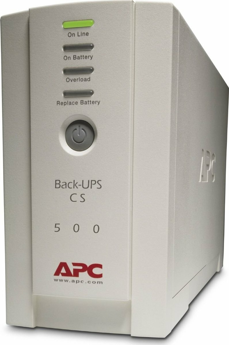 Zasilacz awaryjny UPS APC BK500EI 300 W widoczny bokiem