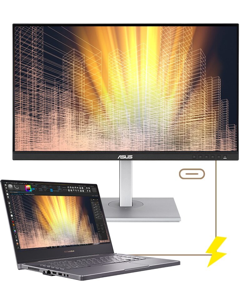 Monitor Asus ProArt Display PA279CV podłącznie monitora przez USB-C