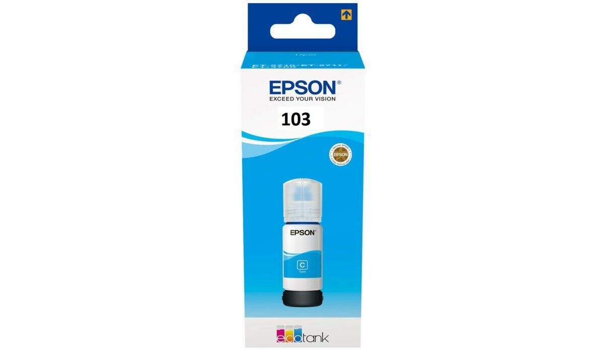 Tusz Epson EcoTank 103 (cyan) z przodu