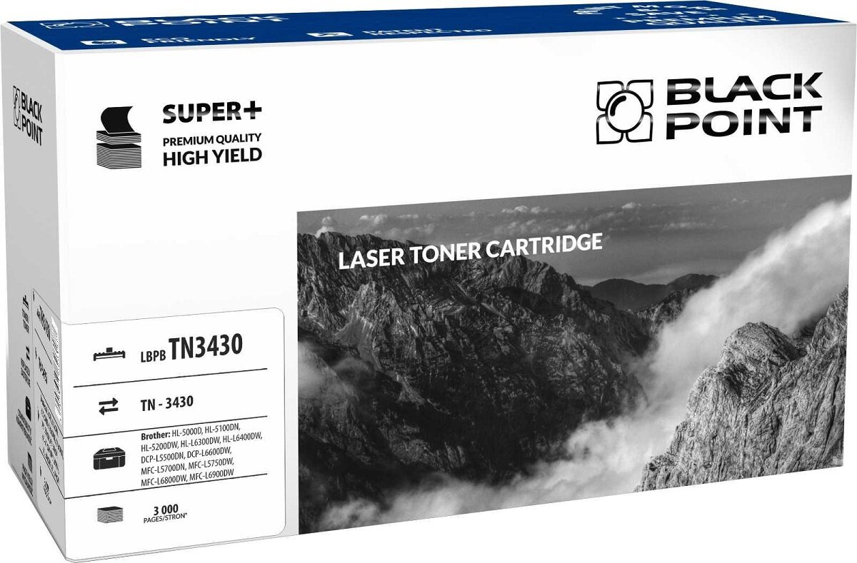 Toner laserowy Black Point Super Plus LBPBTN3430 widokna opakownie przodem