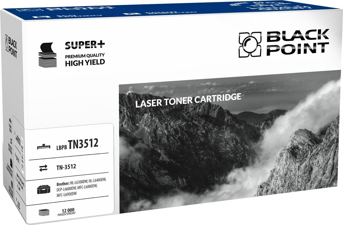 Toner laserowy Black Point Super Plus LBPBTN3512 widok pod kątem na opakowanie