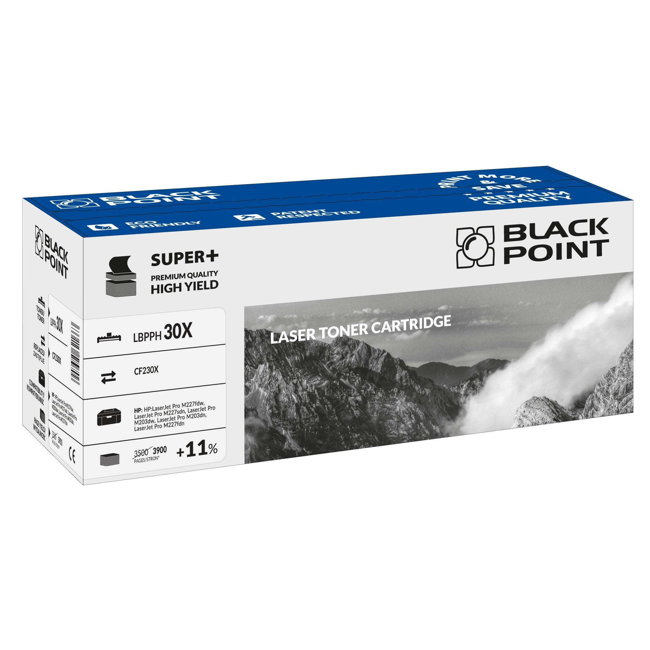 Toner laserowy Black Point Super Plus LBPPH30X widok pod kątem na opakowanie