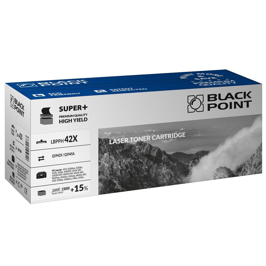 Toner laserowy Black Point Super Plus LBPPH42X. Zastępuje HP Q5942X / Q5945A. 