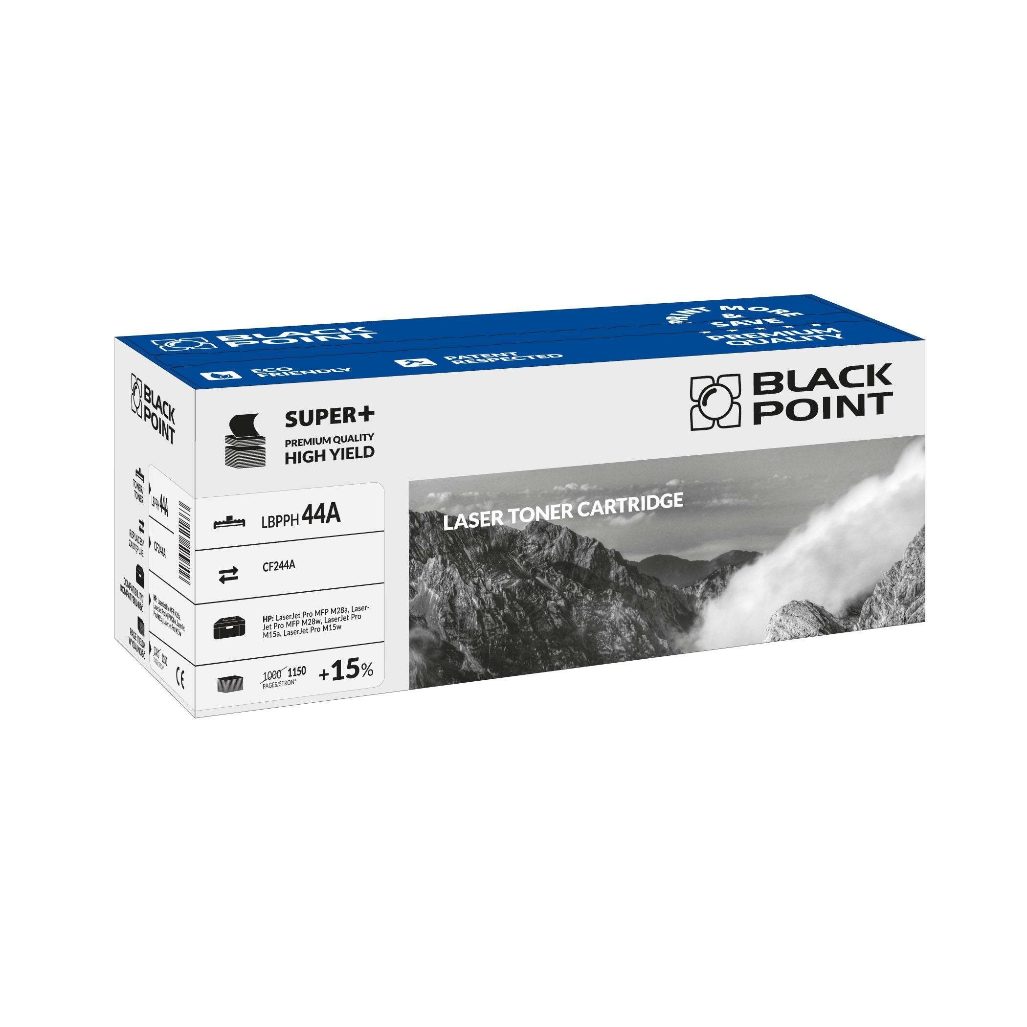 Toner laserowy Black Point Super Plus LBPPH44A widok pod kątem na opakowanie