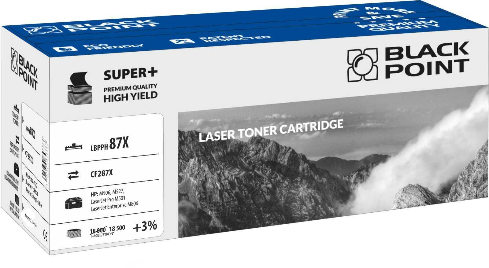 Toner laserowy Black Point Super Plus LBPPH87X widok pod kątem na opakowanie