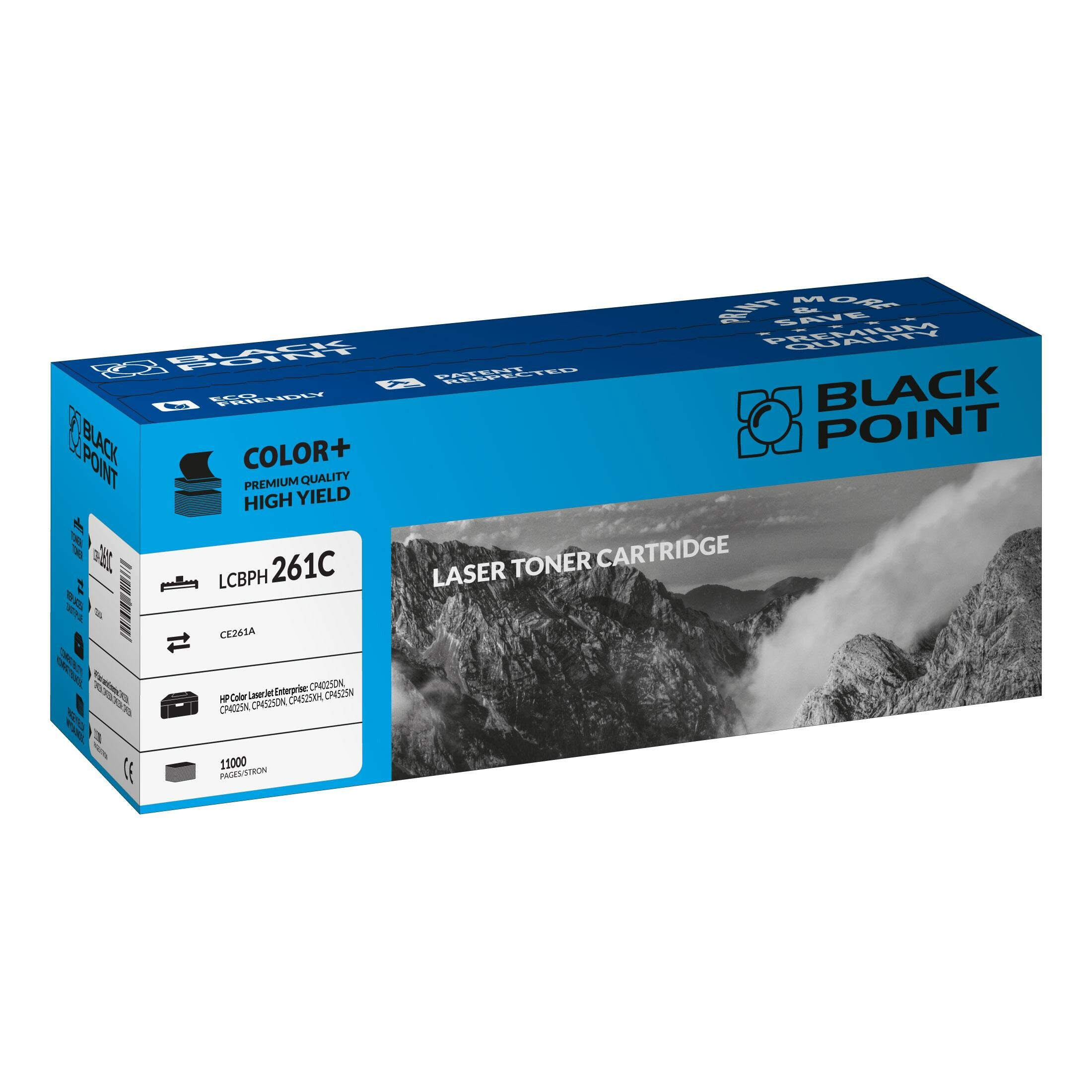 Toner laserowy Black Point LCBPH261C widok pod kątem na opakowanie