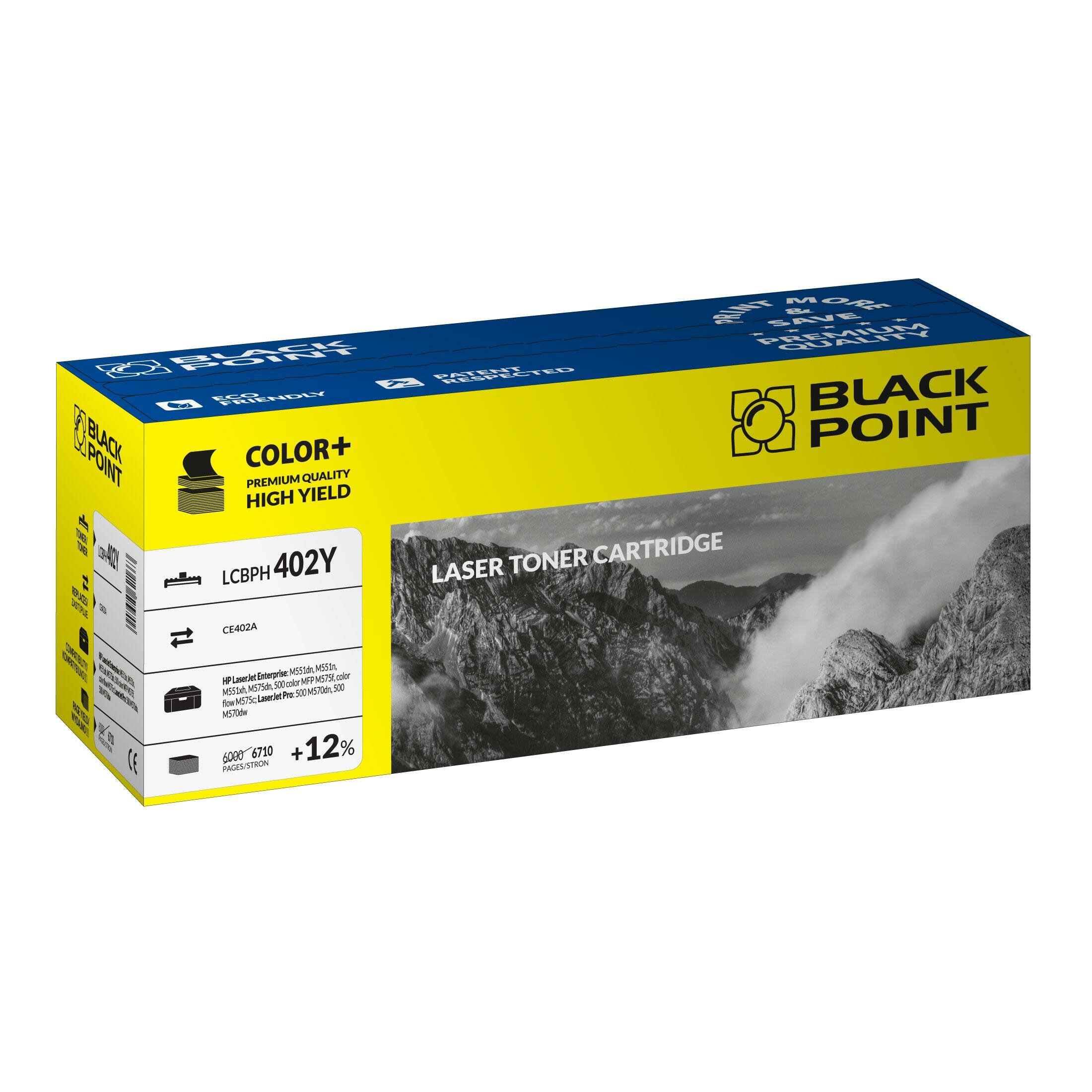 Toner laserowy Black Point LCBPH401C widok pod kątem na opakowanie