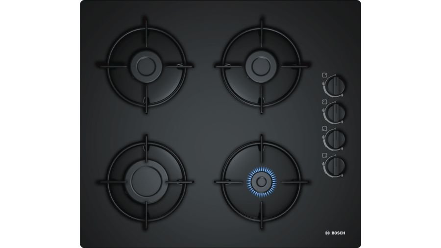 Płyta gazowa Bosch POP6B6B10 widok na płytę od frontu