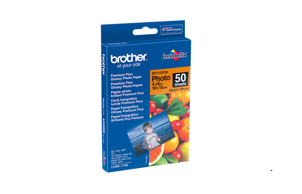 Papier fotograficzny Brother Photo Glossy (10x15cm) frontem