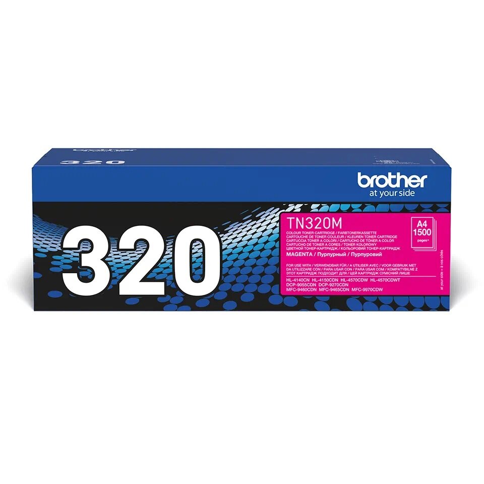 Toner Brother TN-320M 1500 stron magenta od frontu w pudełku