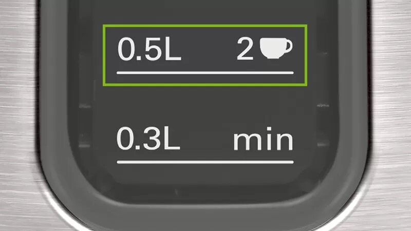 Czajnik Bosch MyMoment TWK3M121 grafika przedstawia miarkę urządzenia