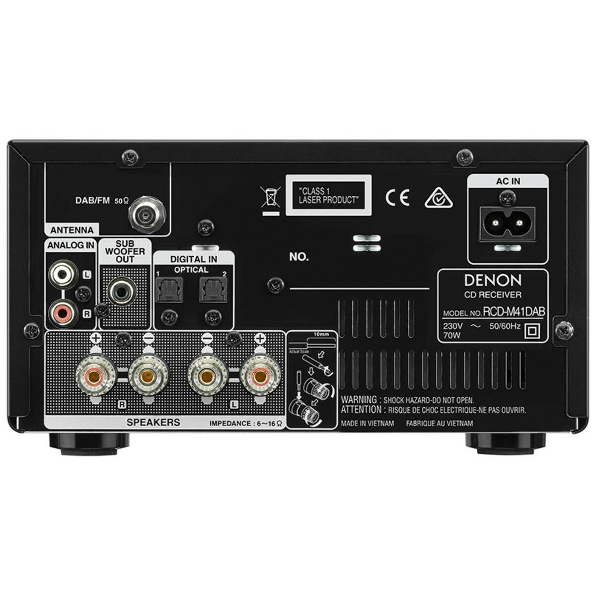 Aplituner Denon RCDM41DABSPEK 2x30W tył