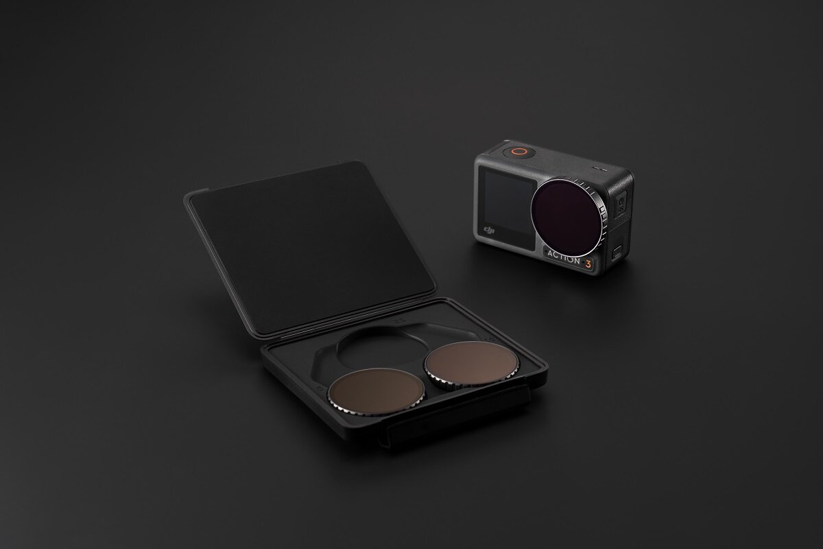 Zestaw filtrów ND do DJI Osmo Action wraz z pudełkiem widok pod skosem