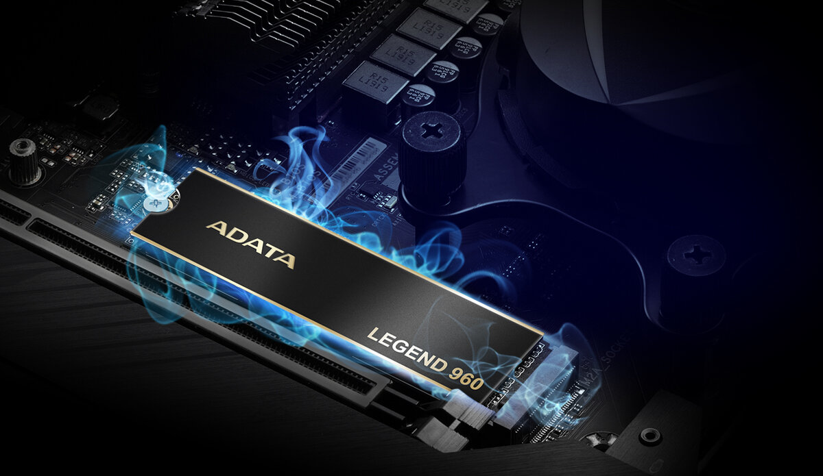 Dysk SSD Adata Legend 960 1TB M.2 PCIe Gen4 NVMe grafika z imitacją chłodzenia dysku