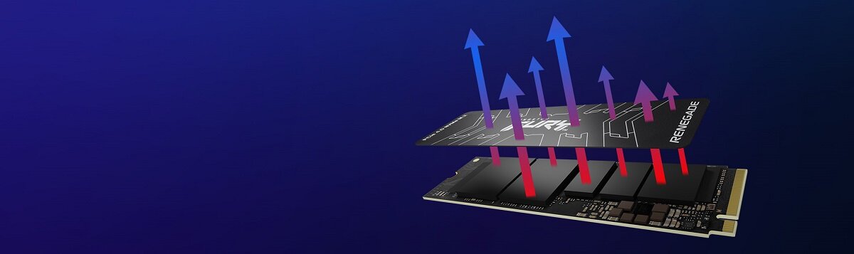 Dysk SSD Kingston Fury Renegade 4TB M.2 PCIe Gen4 NVMe grafika z odprowadzeniem ciepła z dysku