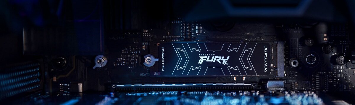 Kingston Fury Renegade PCIe 4.0 NVMe M.2 SSD zamontowany na płycie
