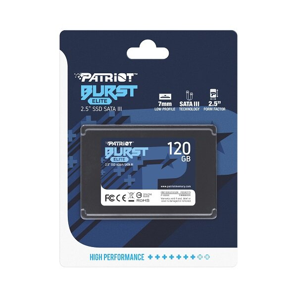 Dysk SSD Patriot Burst Elite 120GB PBE120GS25SSDR widok opakowania od przodu