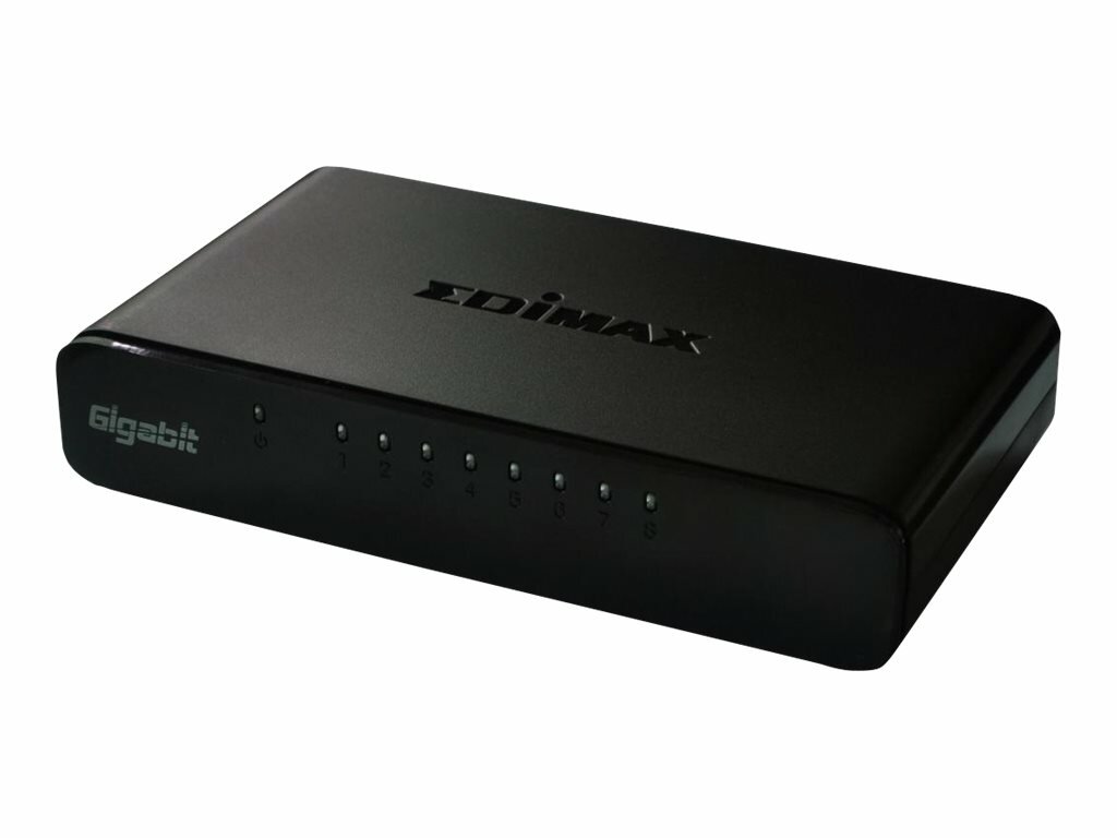 Switch Edimax ES-5800G V3 8-portowy widok pod skosem